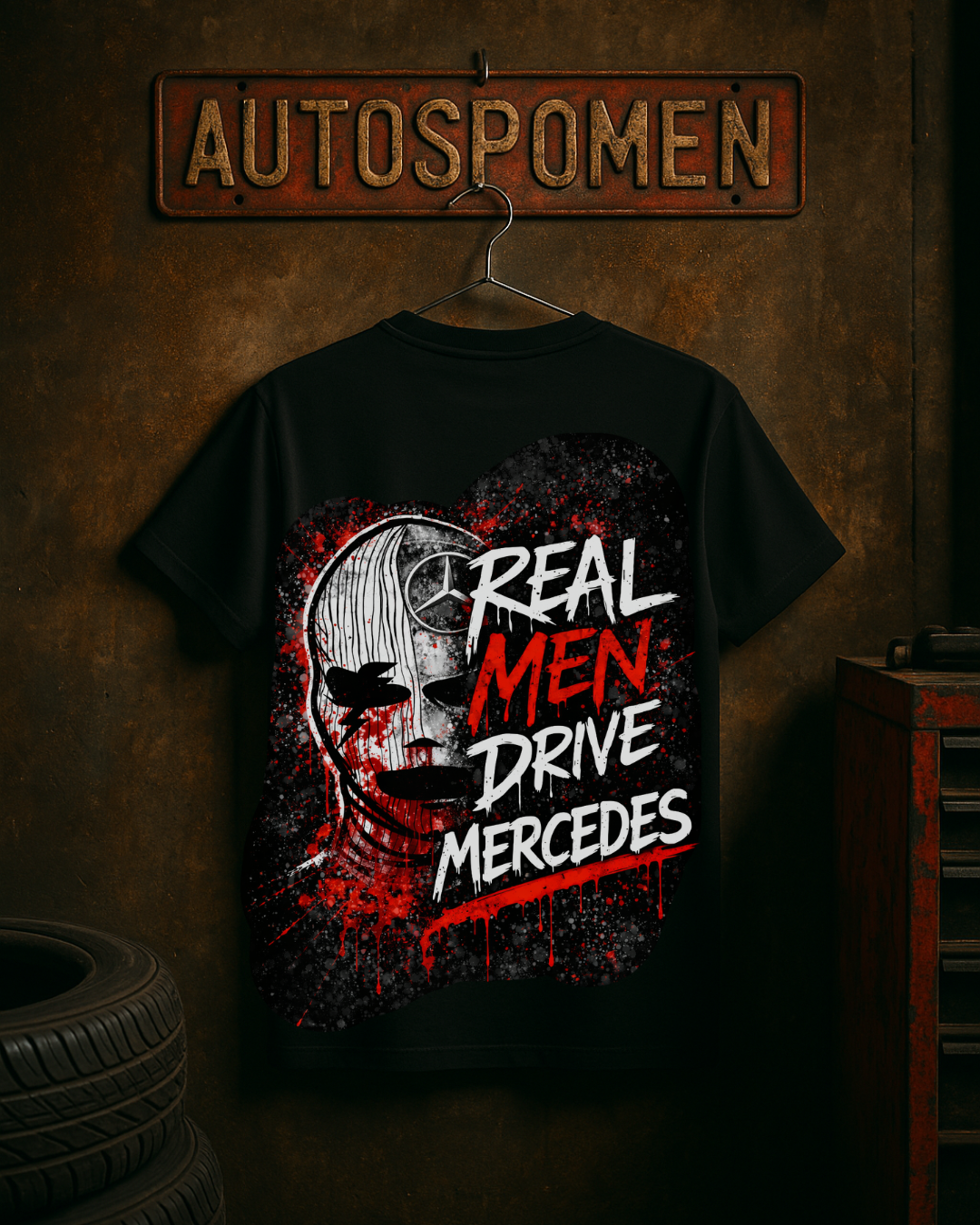 Тениска Real Men Drive Mercedes – Мъжка Street Edition