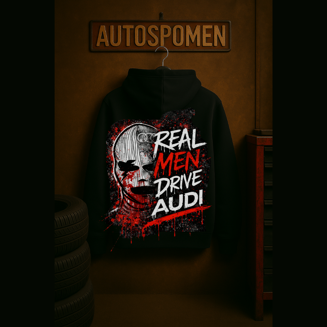 Real Men Drive Audi худи - дизайн на щампата