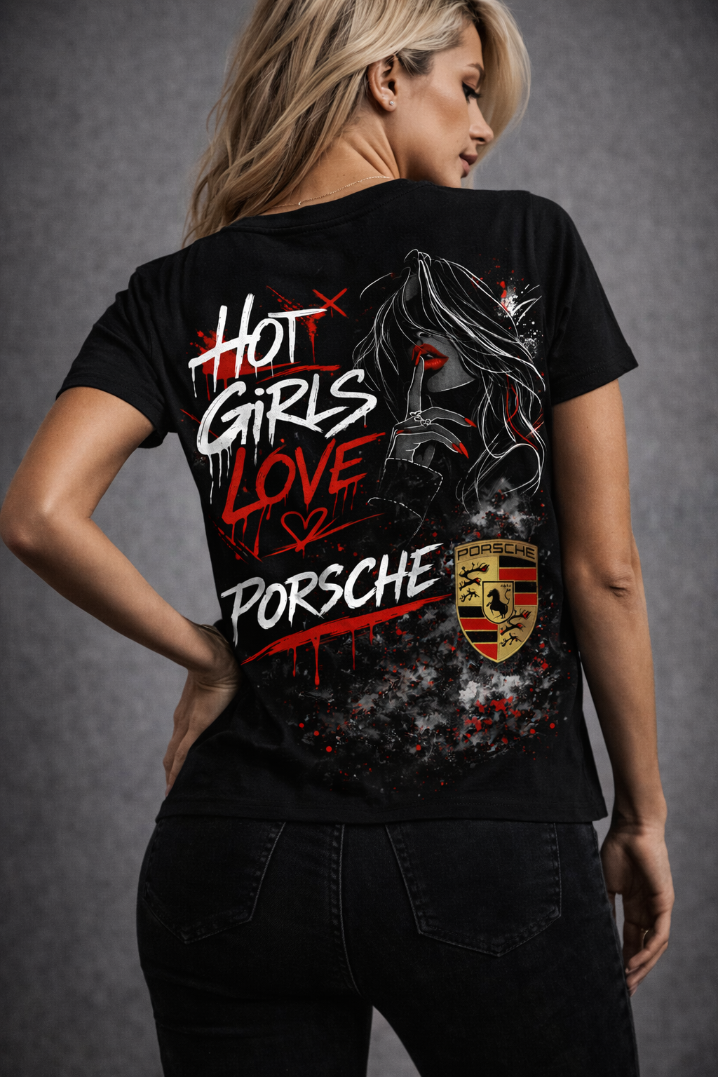 Тениска Hot Girls Love Porsche – Дамска Premium Edition