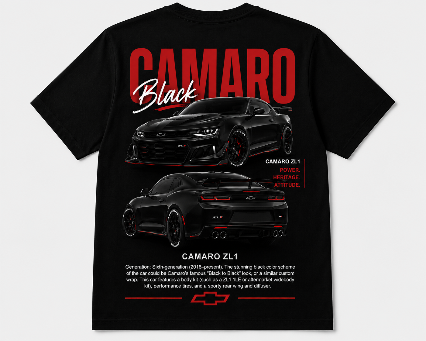 Camaro Black™ – Camaro ZL1 Тениска | AUTOSPOMEN