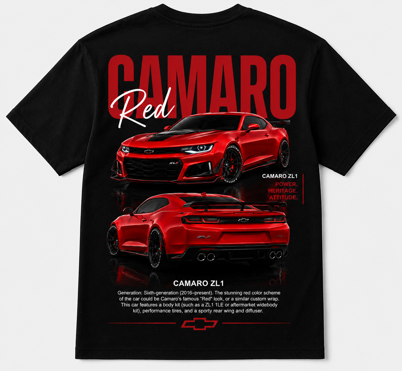 Camaro Red – Стилна тениска за истински Camaro фенове