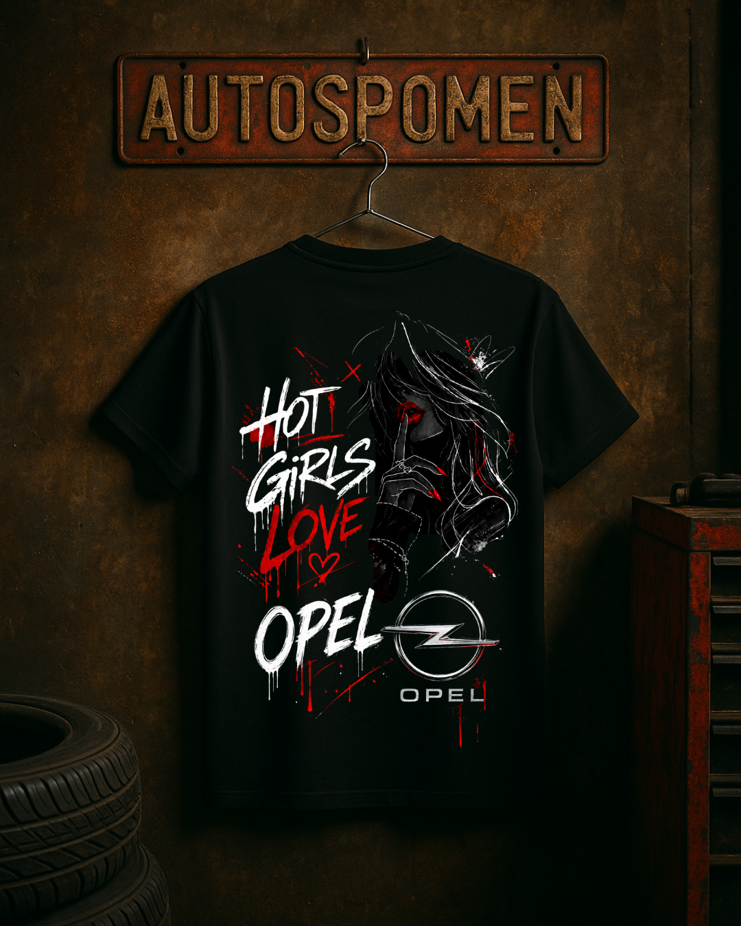 Тениска Hot Girls Love Opel  – Дамска Street Edition