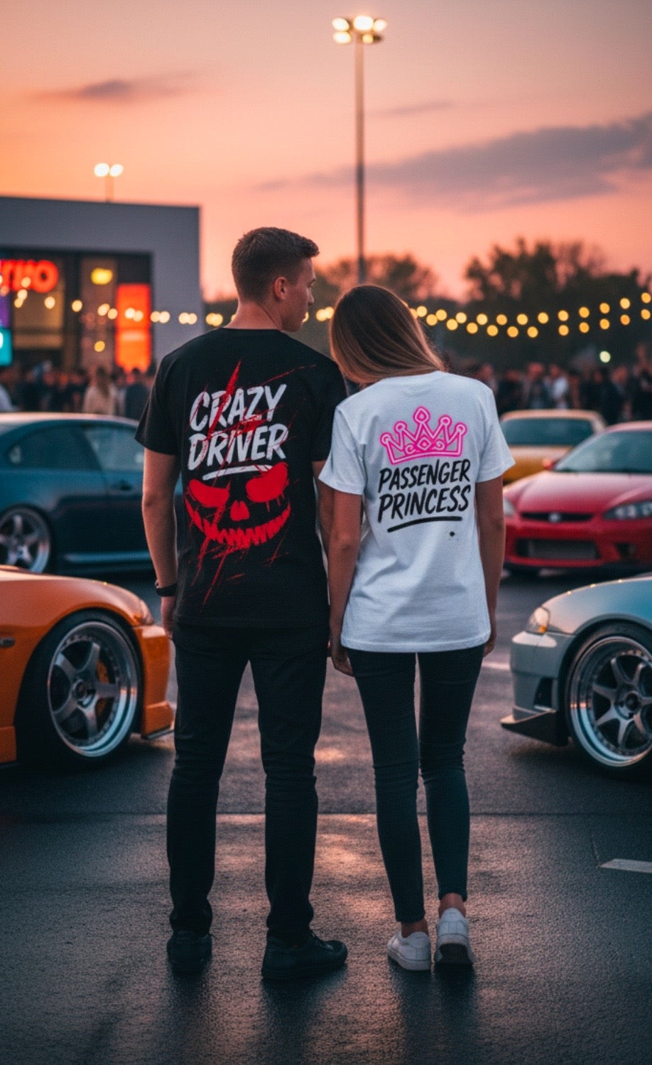 Тениски за двойки - Crazy Driver x Passenger Princess
