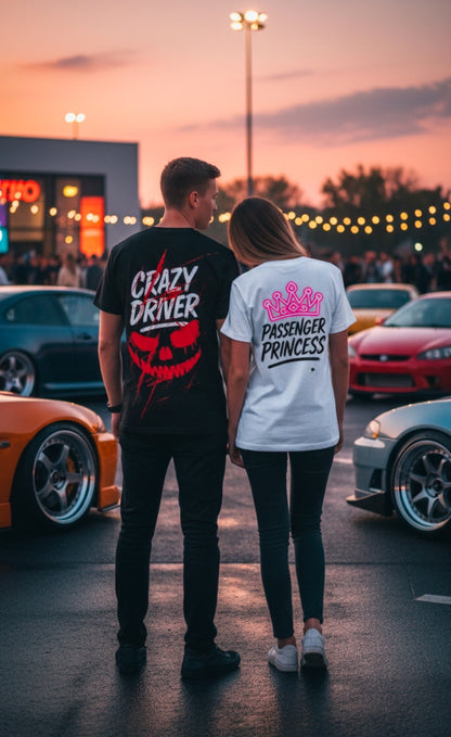 Тениски за двойки - Crazy Driver x Passenger Princess