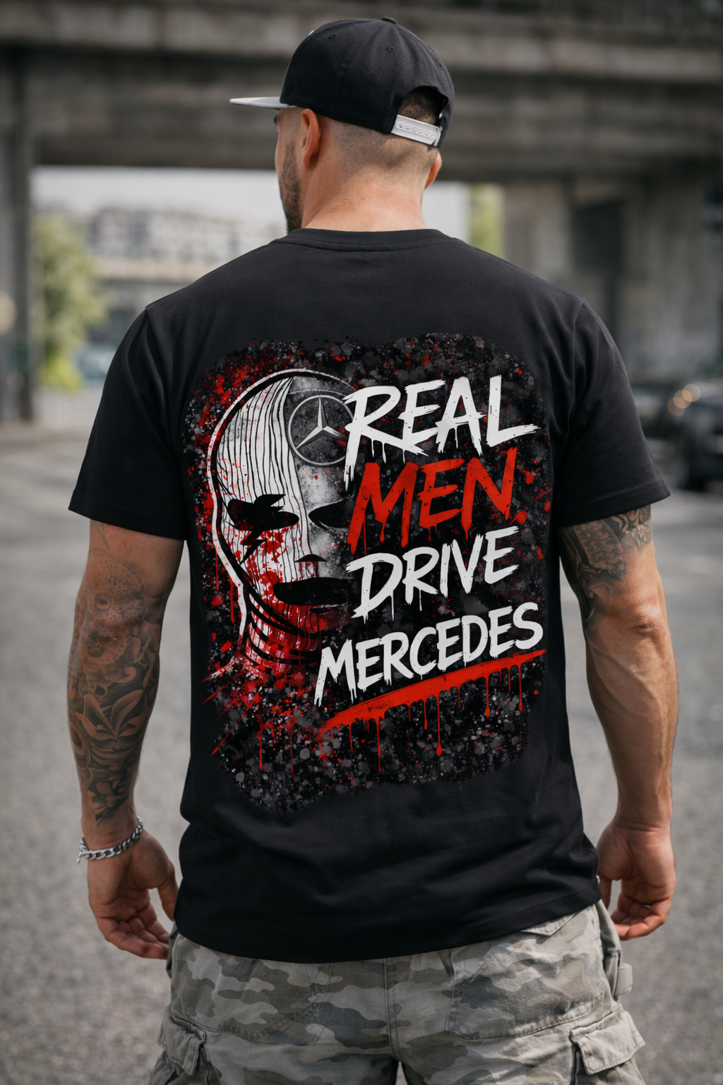 Тениска Real Men Drive Mercedes – Мъжка Street Edition
