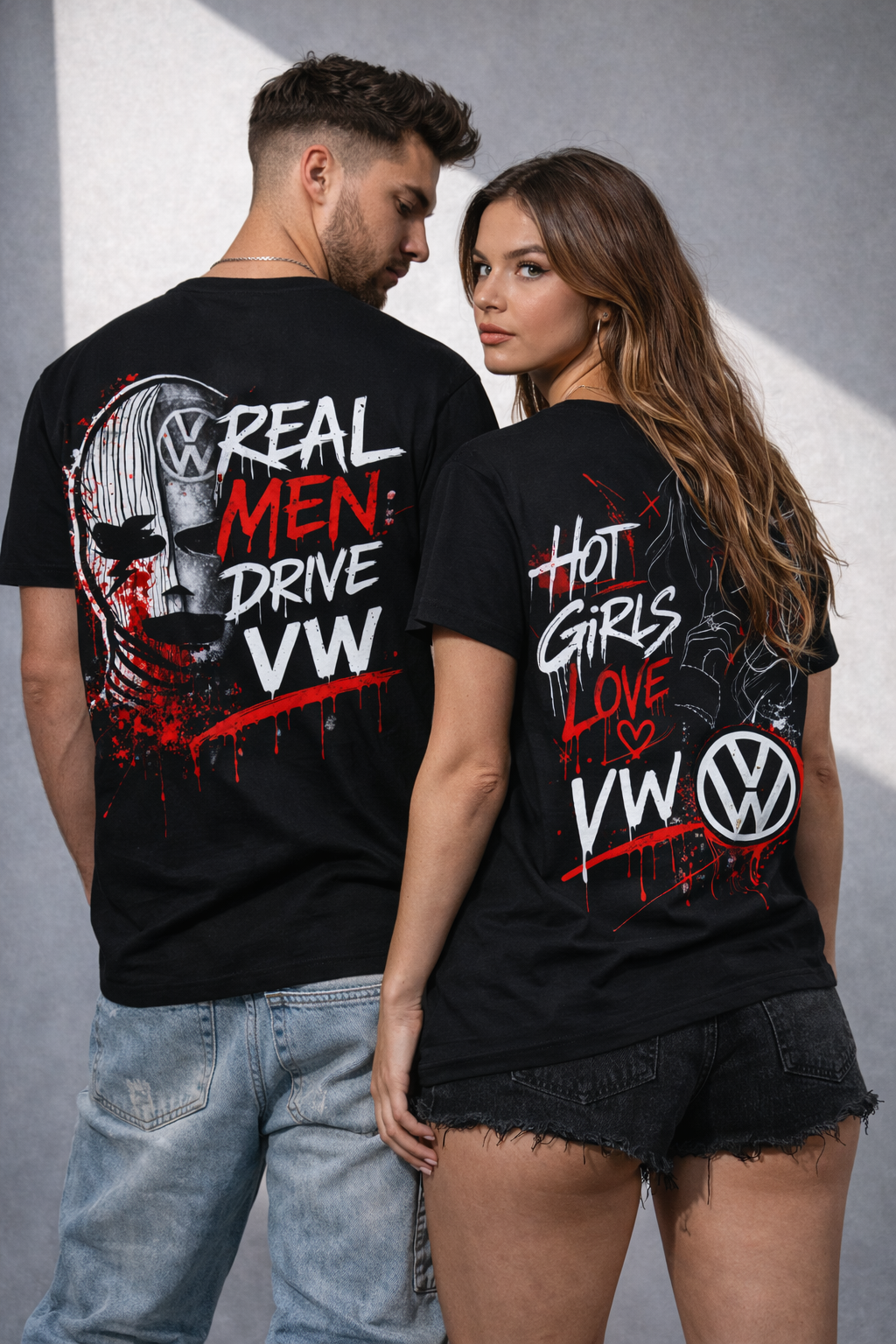 Тениски за двойки VW – Real Men / Hot Girls Edition
