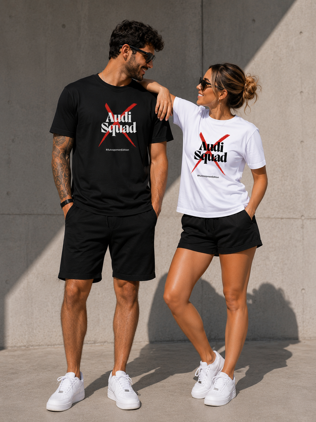 Тениски за двойки Audi черни – Hot Girls Love Audi щампа