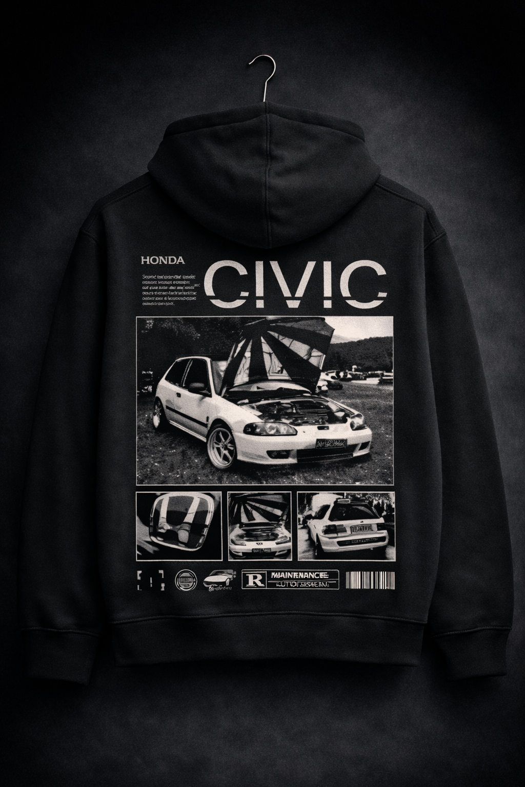 Суичър + Кейс по Твоя Кола (Черно-бял дизайн🖤 ) Персонализиран Комплект