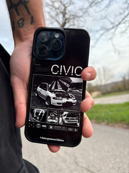 Тениска + Кейс по Твоя Кола (Черно-бял дизайн🖤 ) Персонализиран Комплект