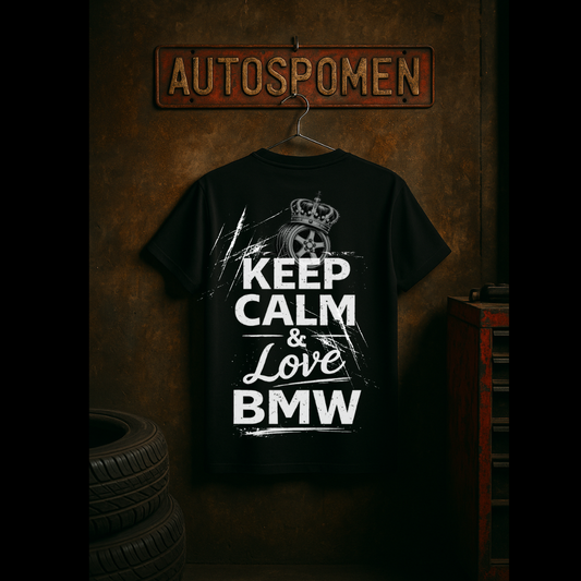 Тениска „Keep Calm & Love BMW“ – Autospomen Edition