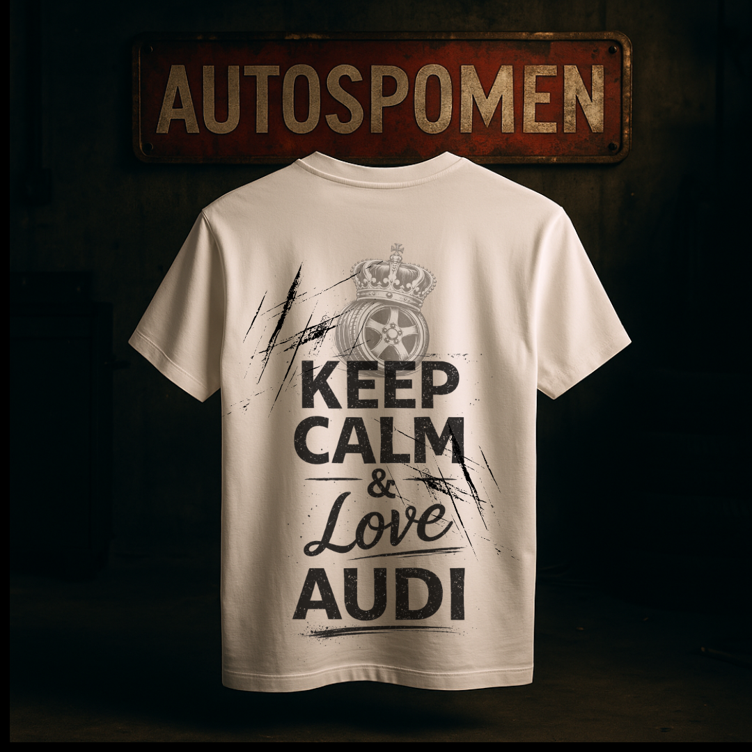 Тениска „Keep Calm & Love Audi“ – Autospomen Edition