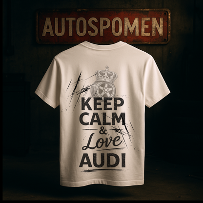 Тениска „Keep Calm & Love Audi“ – Autospomen Edition