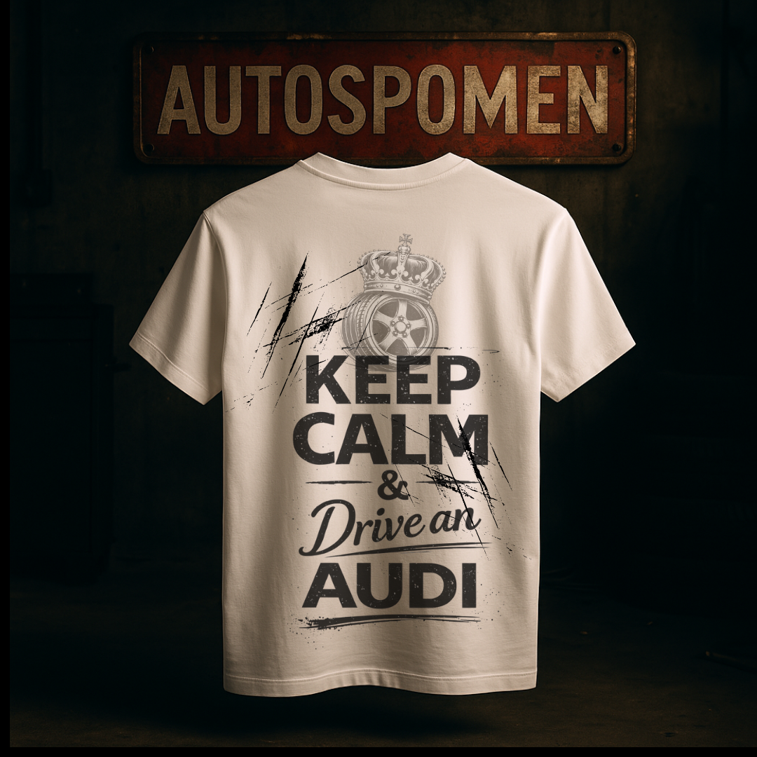 Тениска „Keep Calm & Drive an Audi“ – Autospomen Edition