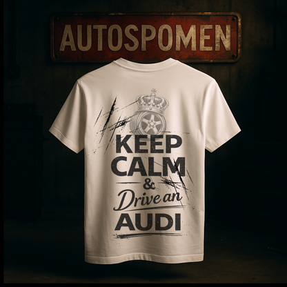 Тениска „Keep Calm & Drive an Audi“ – Autospomen Edition